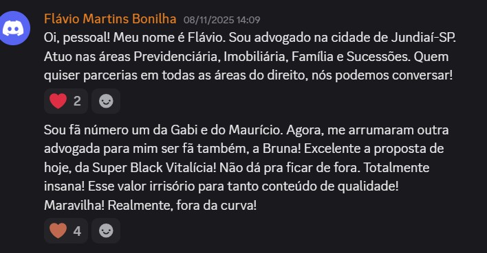 Print de aluna sobre "Será que é pra minha área?"
