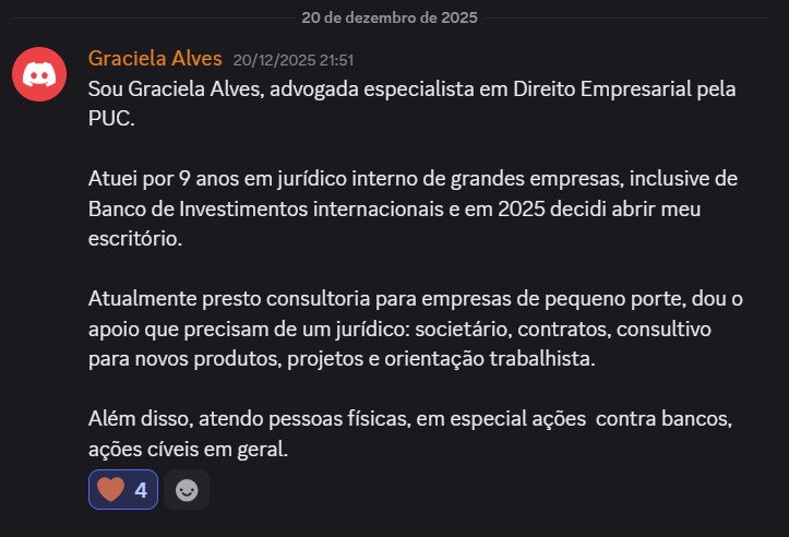 Print de aluna sobre "Será que é pra minha área?"
