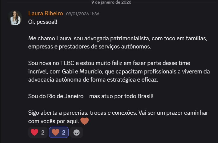 Print de aluna sobre "Será que é pra minha área?"