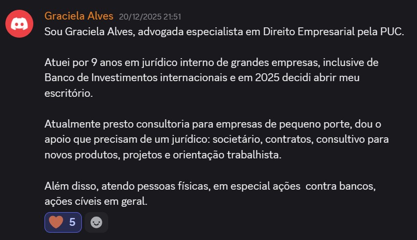 Print de aluna sobre "Será que é pra minha área?"