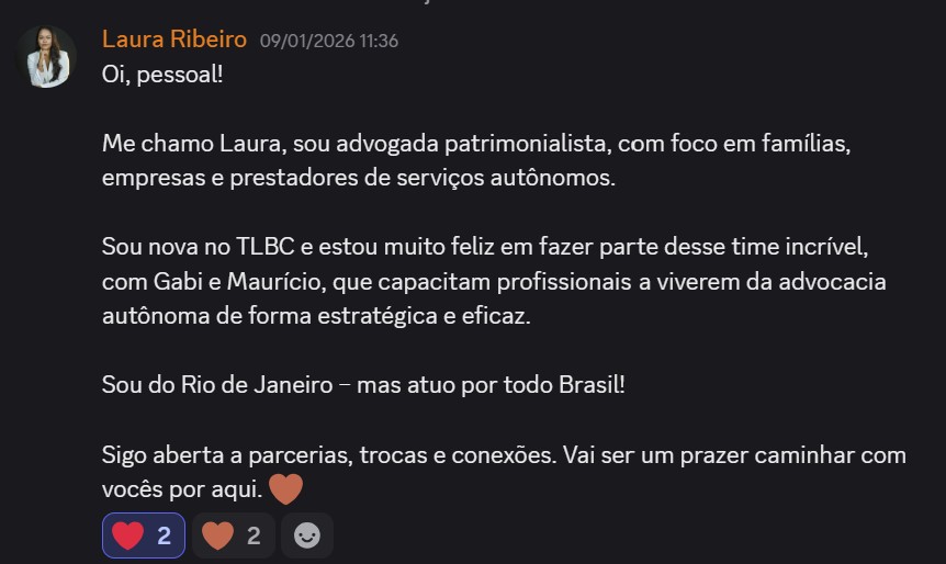 Print de aluna sobre "Será que é pra minha área?"