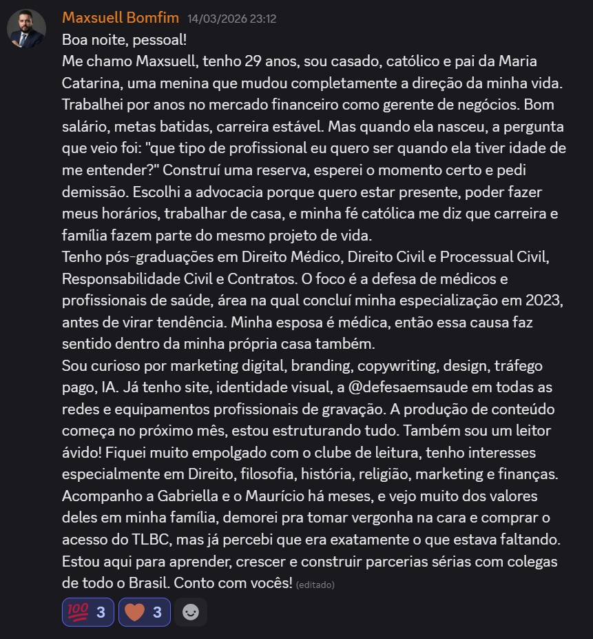 Print de aluna sobre "Será que é pra minha área?"
