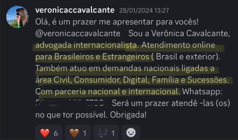 Print de aluna sobre "Será que é pra minha área?"