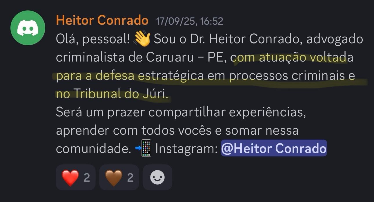 Print de aluna sobre "Será que é pra minha área?"